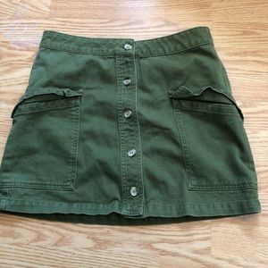 BDG Army Green denim mini